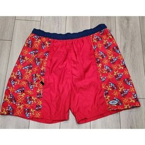 Disney Store Swim Shorts Mens XXL Mickey Surf Trunks Board Shorts Red Drawstring